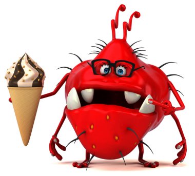 eğlenceli çizgi film karakteri dondurma - 3d çizim ile