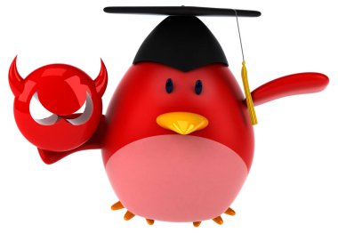 Eğlenceli çizgi film karakteri ile virüs - 3d çizim