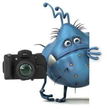 Eğlenceli mikrop kamerayı - 3d çizim