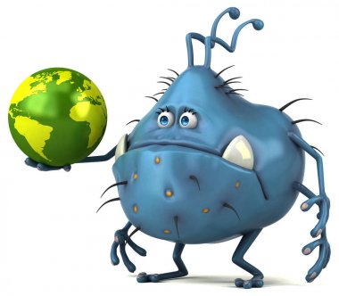 Gezegen - 3d çizim ile eğlenceli çizgi film karakteri