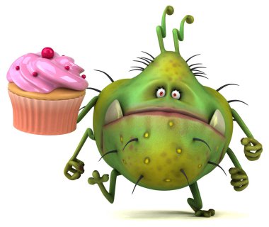Cupcake - 3d çizim ile eğlenceli çizgi film karakteri