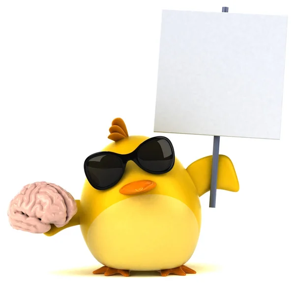 Cartoon Character Holding Brain Illustration — Stock Photo, Image