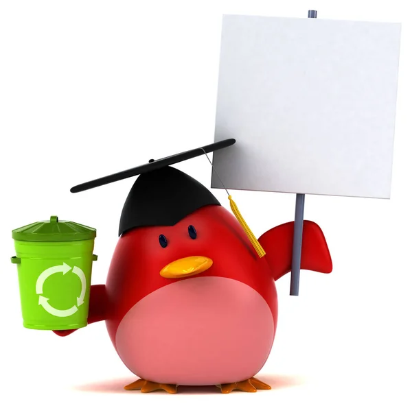 Cartoon Character Holding Recycle Bin Illustration — Stock Photo, Image