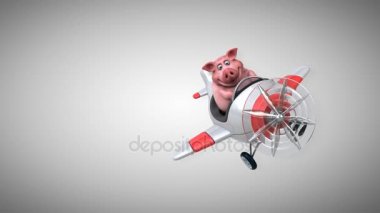 Uçak - 3d animasyon üzerinde eğlenceli çizgi film karakteri 