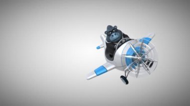 Uçakta eğlenceli çizgi film karakteri