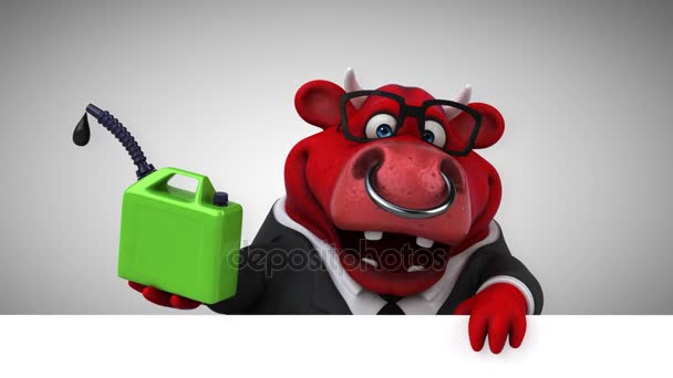 Cow Roliga Seriefiguren Med Olja Animation — Stockvideo