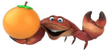 Turuncu - 3d çizim ile eğlenceli çizgi film karakteri