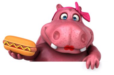 Hotdog - 3d çizim ile eğlenceli çizgi film karakteri