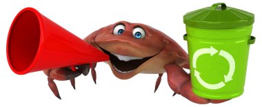 çizgi film karakteri tutarak geri dönüşüm bin - 3d çizim