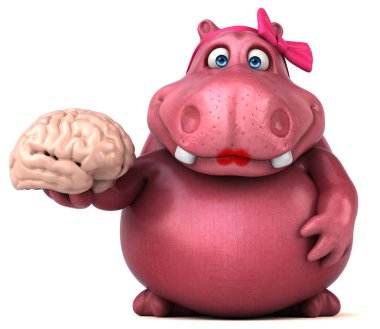 çizgi film karakteri holding beyin - 3d çizim