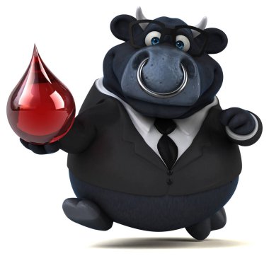 Eğlenceli çizgi film karakteri ile kan - 3d çizim