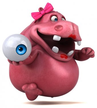 Eğlenceli çizgi film karakteri ile göz - 3d çizim