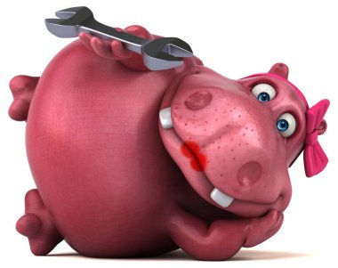 çizgi film karakteri aracı - 3d çizim holding