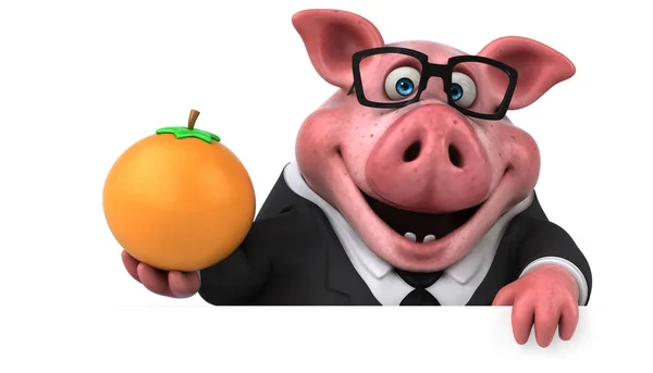 Fun Cartoon Character Orange Illustration — Stock Photo, Image