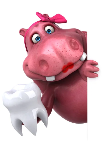 Zeichentrickfigur Die Zahn Hält Illustration — Stockfoto