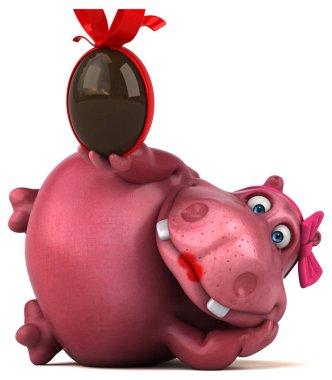 çizgi film karakteri holding yumurta - 3d çizim