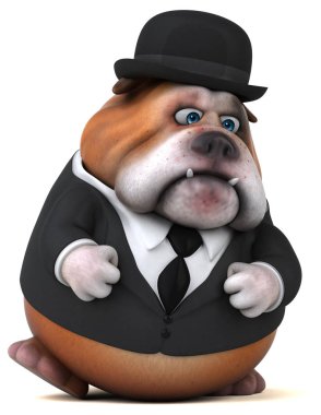 Eğlenceli bulldog karikatür karakter - 3d çizim