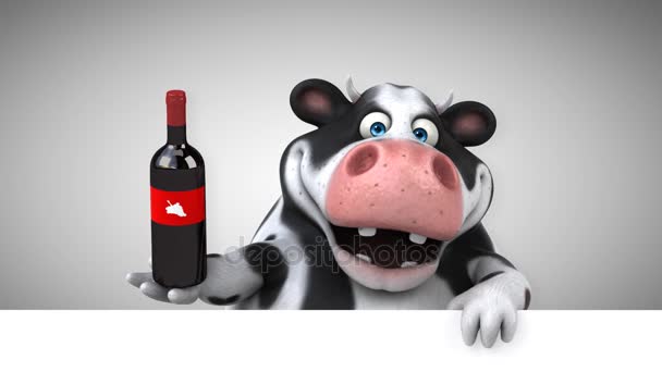 Kuh Lustige Cartoon Figur Mit Wein Animation Stock Footage Videos C Julos 176429068 Depositphotos
