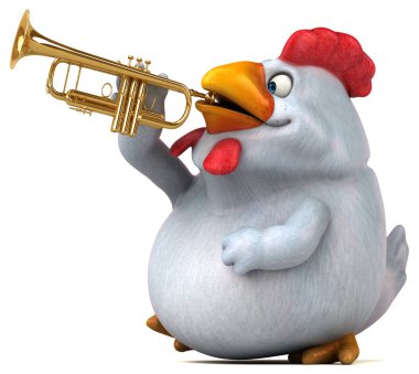 Müzik - 3d çizim eğlenceli çizgi film karakteri