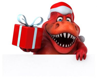 Eğlenceli çizgi film karakter Noel Baba - 3d çizim