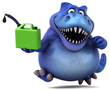 eğlenceli çizgi film karakteri ile petrol - 3d çizim