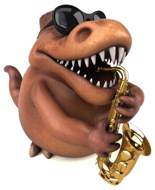 Müzik - 3d çizim eğlenceli çizgi film karakteri