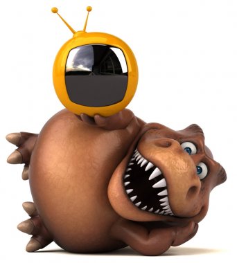 Tv - 3d çizim ile eğlenceli çizgi film karakteri