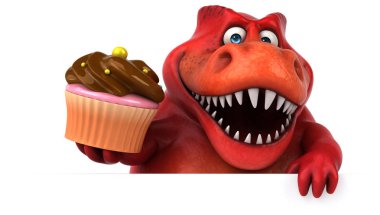 eğlenceli çizgi film karakteri cupcake - 3d çizim ile