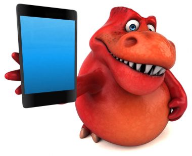 eğlenceli çizgi film karakteri ile smartphone - 3d çizim