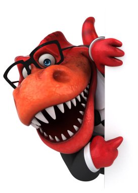 Eğlenceli Trex karikatür karakter - 3d çizim