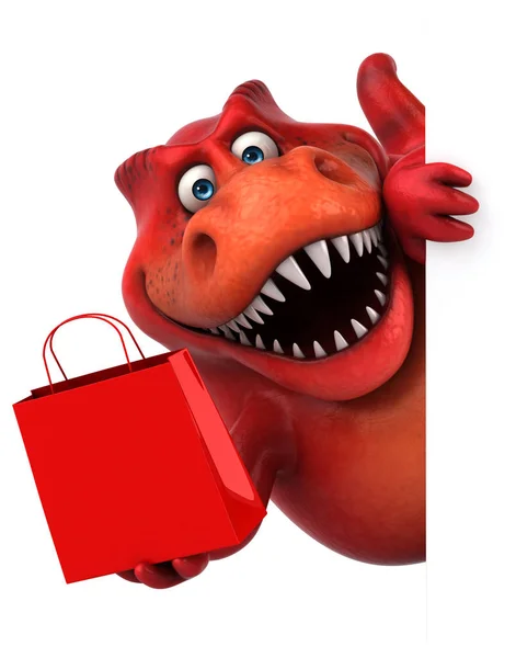 Fun Cartoon Character Shopping Bag Illustration — Stock Photo, Image