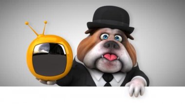 TV holding bulldog çizgi film karakteri   