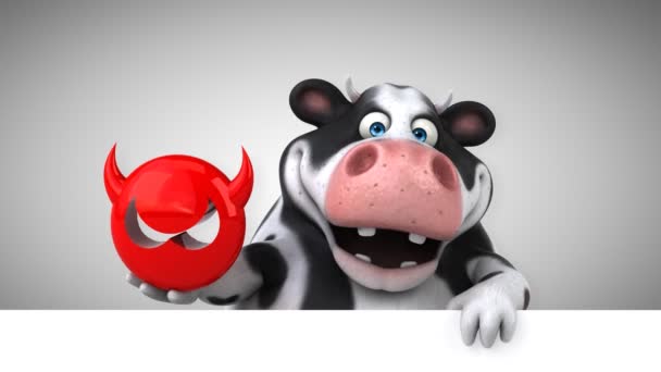 Vaca Fun Personagem Desenho Animado Com Vírus Animação — Vídeo de Stock