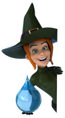 eğlenceli çizgi film karakteri waterdrop - 3d çizim ile