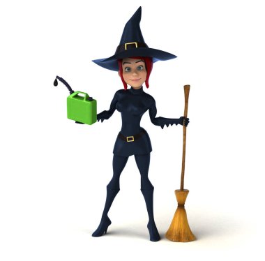 eğlenceli çizgi film karakteri ile petrol - 3d çizim