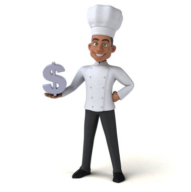 Eğlenceli çizgi film karakteri Doları - 3d çizim ile