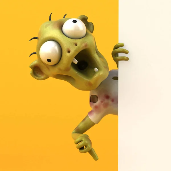 Leuke Zombie Cartoon Character Illustratie — Stockfoto
