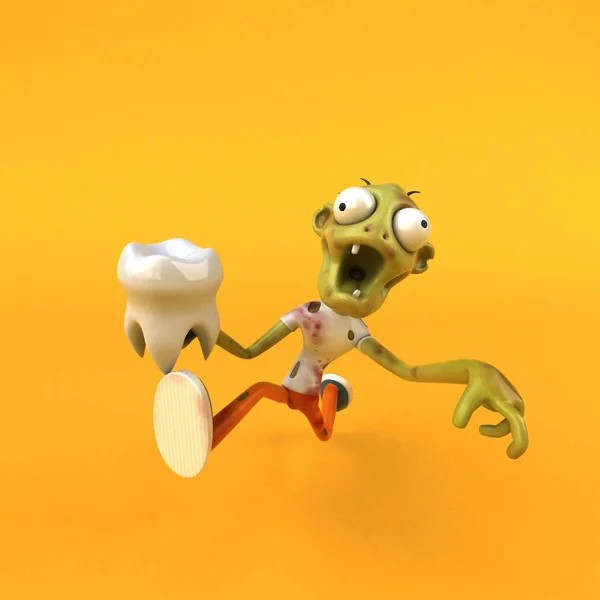 楽しい漫画のキャラクターで歯の — ストック写真