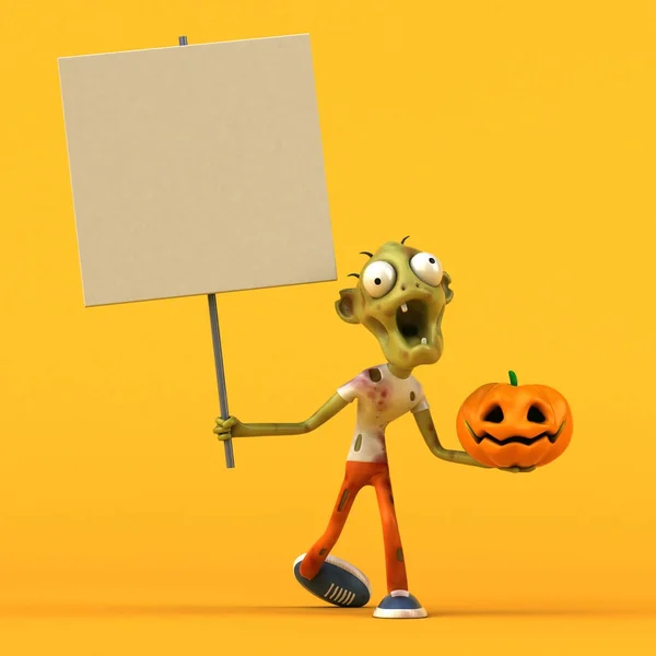 かぼちゃの イラストが楽しいゾンビ — ストック写真
