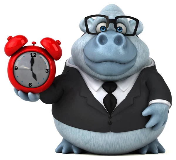 Eğlenceli çizgi film karakteri ile saat - 3d çizim