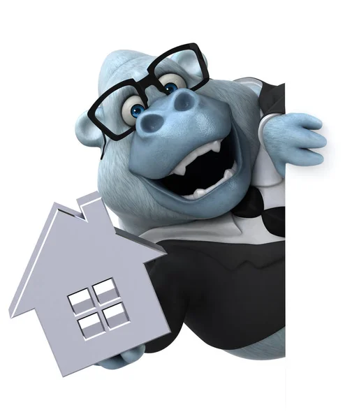 Fun Cartoon Character House Illustration — Stock Photo, Image