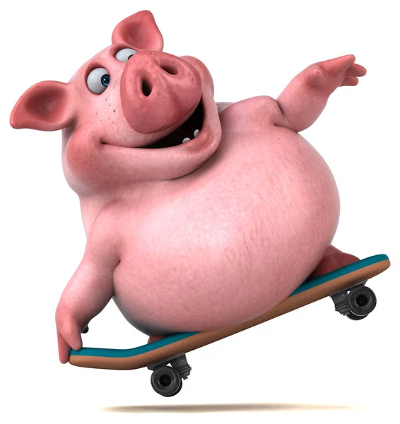 Fun Pig Cartoon Character Illustration — Stock Photo, Image