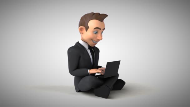 Szórakoztató Üzletember Karakter Kódolás Animáció — Stock videók