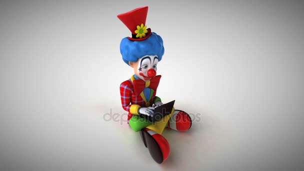Personaggio Dei Cartoni Animati Clown Codifica Animazione — Video Stock