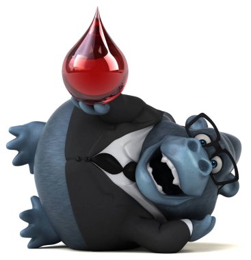 Eğlenceli çizgi film karakteri ile kan - 3d çizim