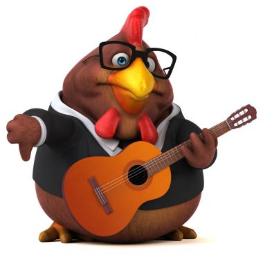 çizgi film karakteri müzik 3d çizim