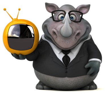 Tv - 3d çizim ile eğlenceli çizgi film karakteri