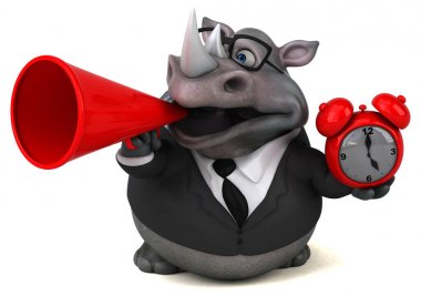 Eğlenceli çizgi film karakteri ile saat - 3d çizim