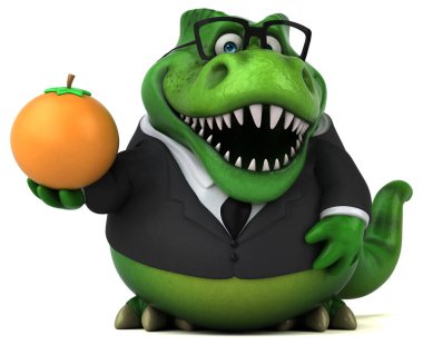 Turuncu - 3d çizim ile eğlenceli çizgi film karakteri