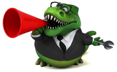 Eğlenceli çizgi film karakteri ile anahtar - 3d çizim